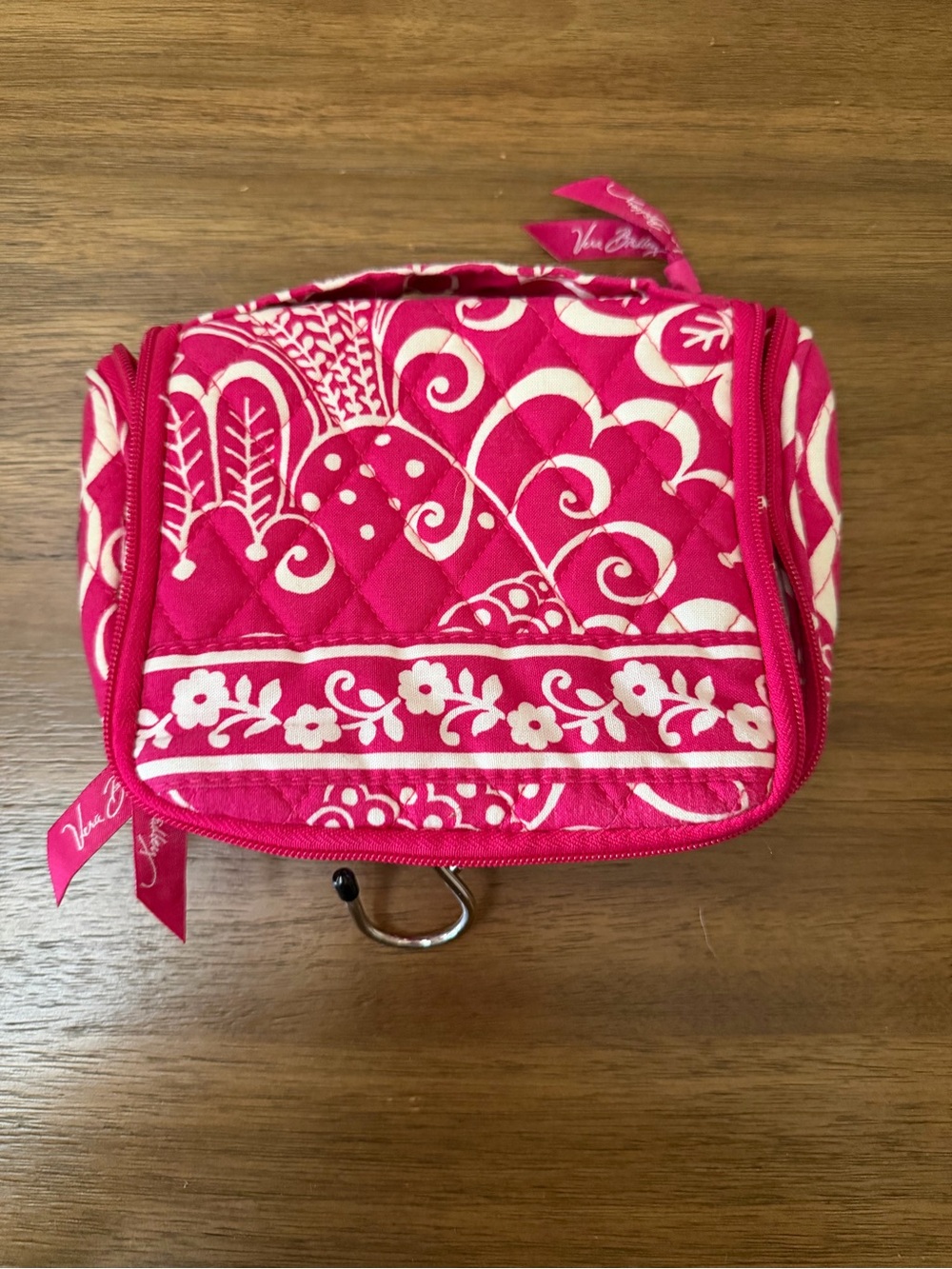 Vera Bradley Pink Hanging Travel Organizer Cosmetic Bag